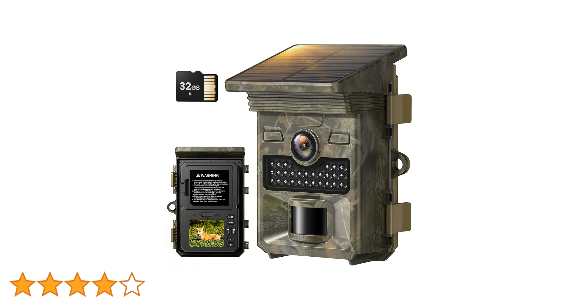 トレイルカメラ ソーラー 4K 48MP 防犯カメラ 32GB 野鳥観察 トレイルカメラ ソーラー 4K 48MP 防犯カメラ 32GB 野鳥観察